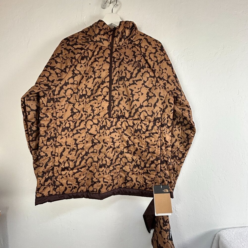 The North Face Circaloft Hoodie Large 1/4 Zip Almond Butter Graphic Dye New $153